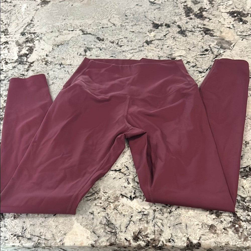 Burgundy High-Waisted Leggings
